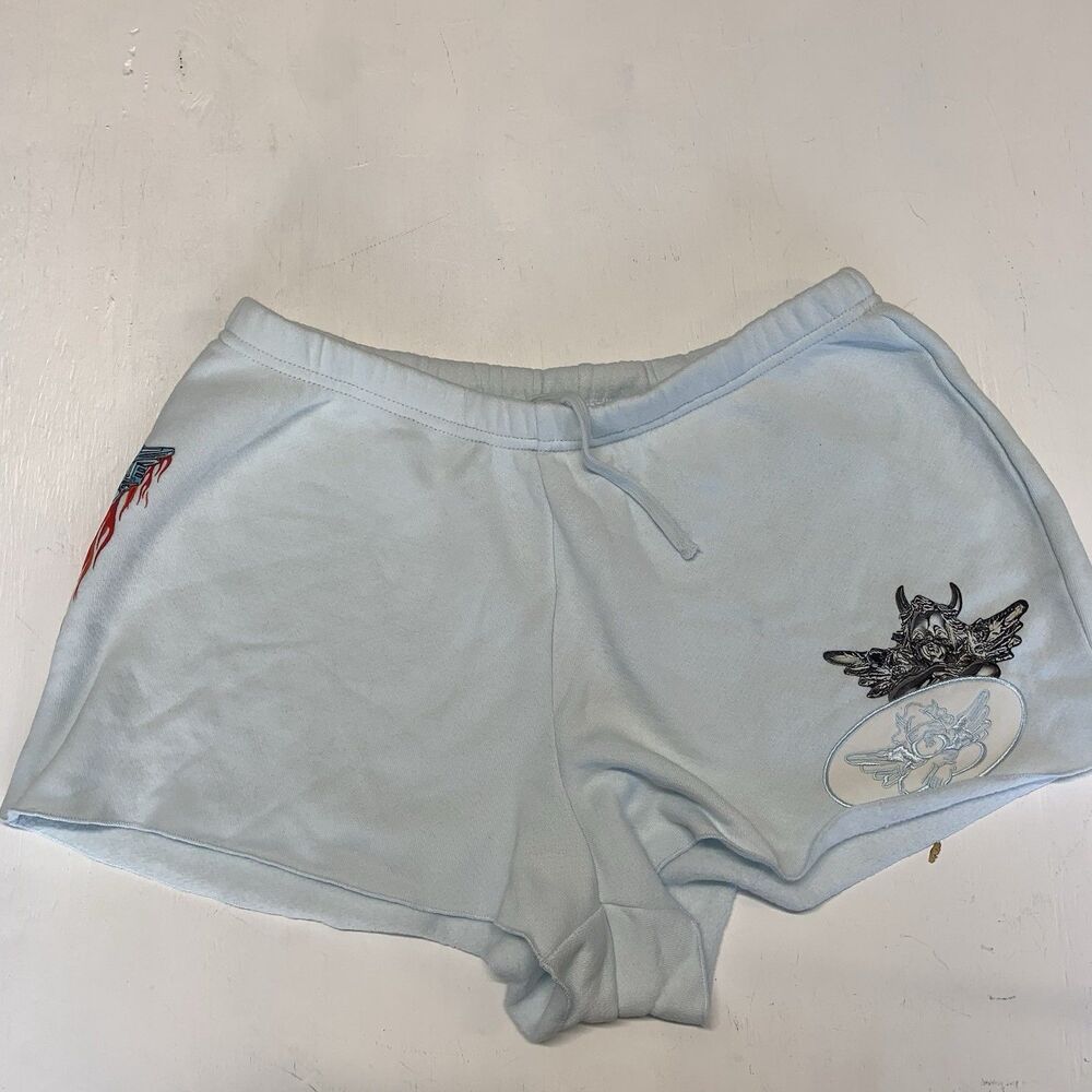 Boys Lie Ask Me If I Care Kimmy Shorts Size L Baby Blue
